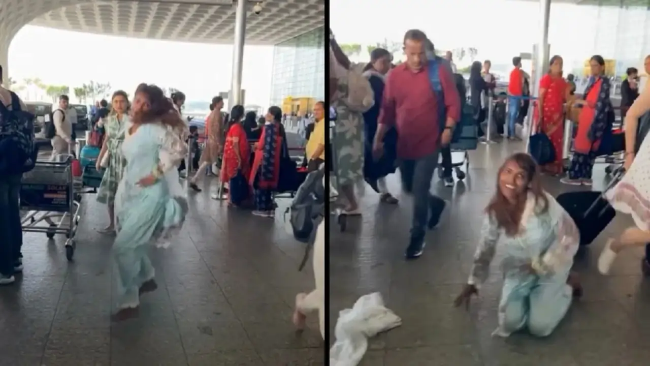 Girl-dance-in-Mumbai-airport