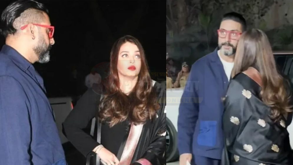 Aishwarya Rai and Abhishek Bachchan together at school event