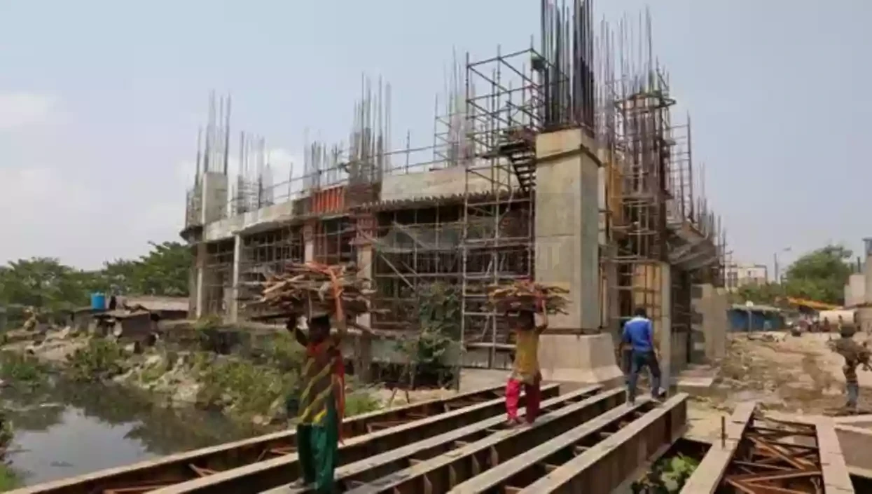 Chingrighata Orange Line Metro construction work