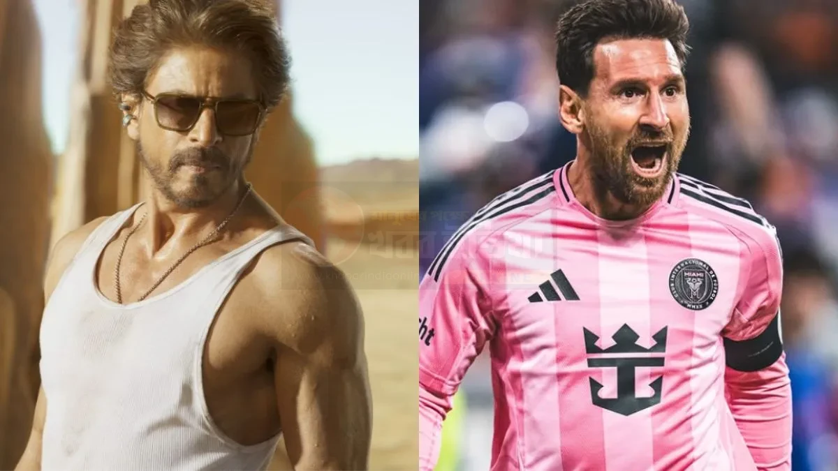 Lionel Messi and Shah Rukh Khan on same stage in Kolkata