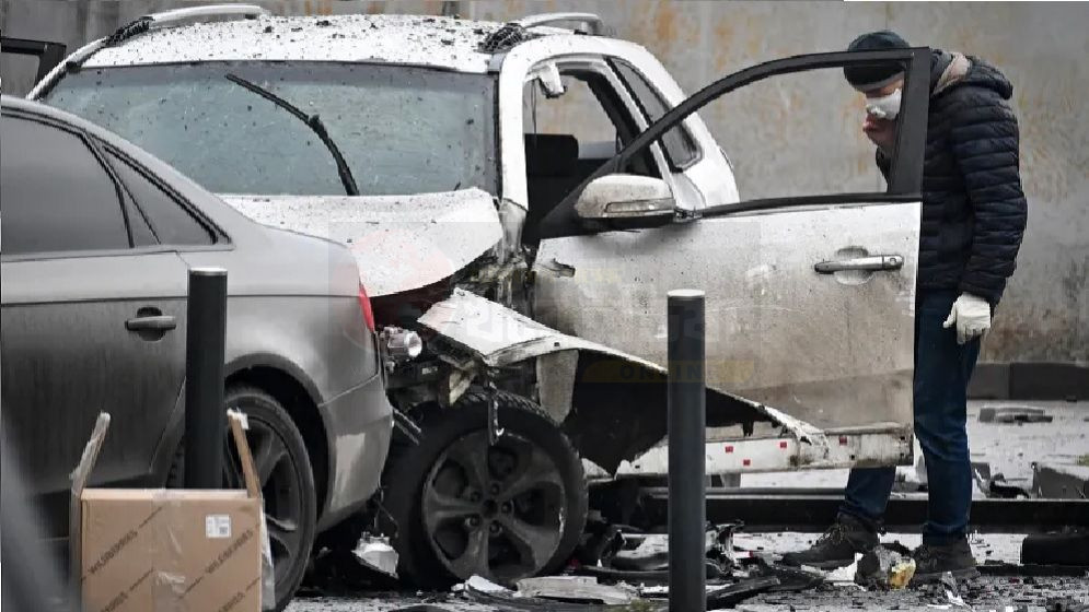 Moscow car bomb explosion scene