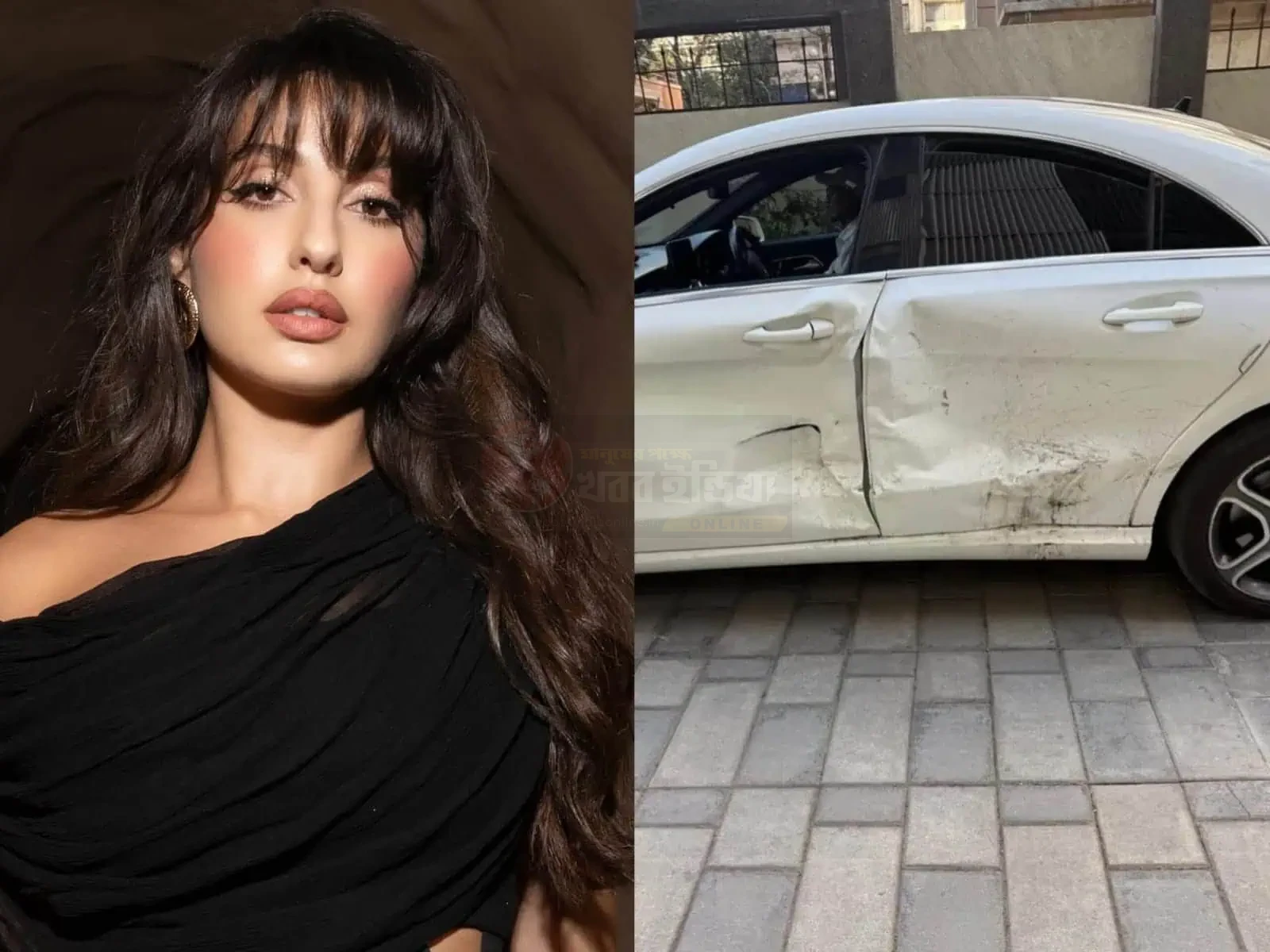 Nora Fatehi after road accident in Mumbai