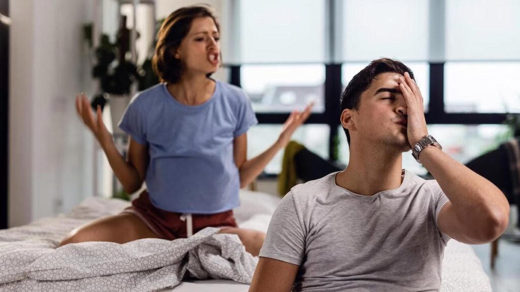 Couple communication mistake concept illustration