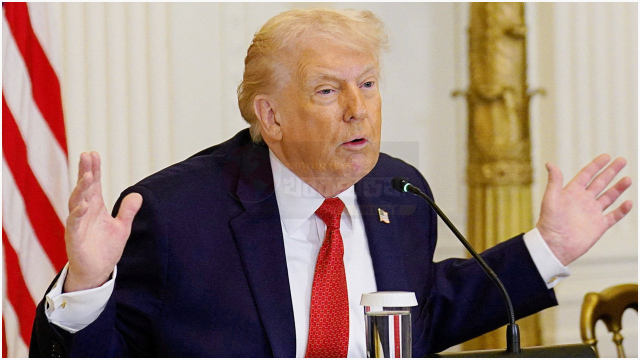 Donald Trump speaking on Greenland and global peace